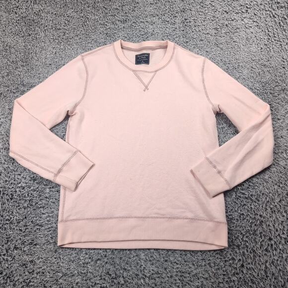 Abercrombie Fitch Sweatshirt Men Extra Small Salmon Pink Fleece Preppy Casual - Picture 1 of 6